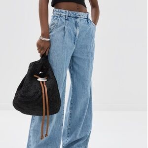 Rag & Bone Black Raffia Bucket Bag